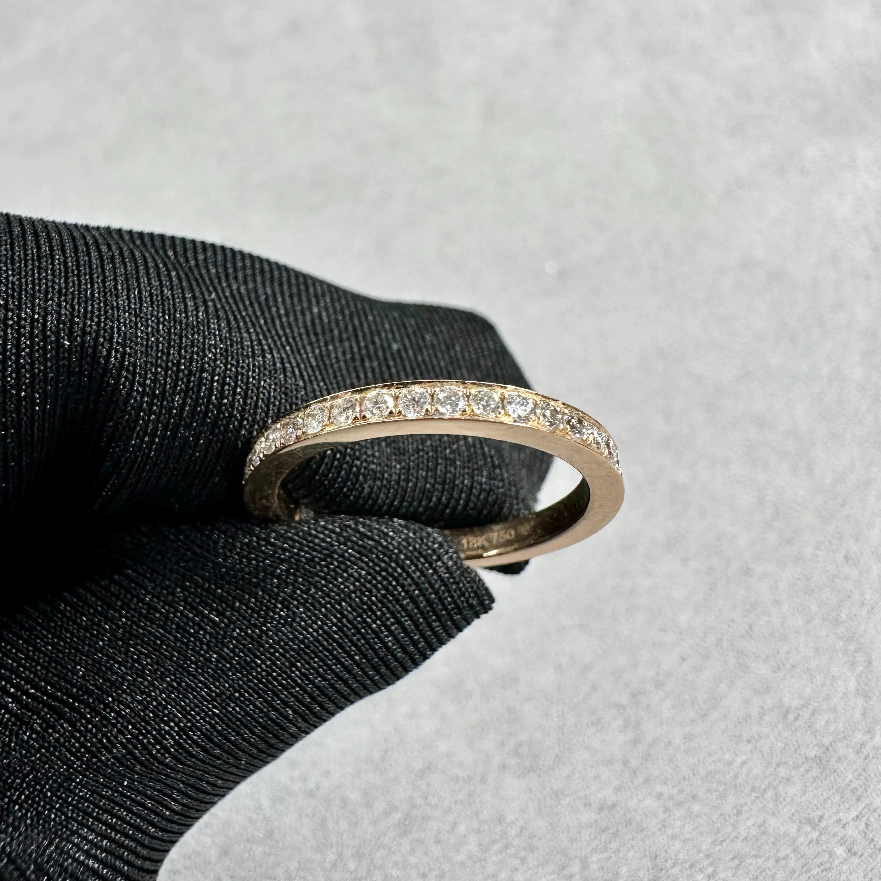 18kt Rose Gold Pave Diamond Eternity Band