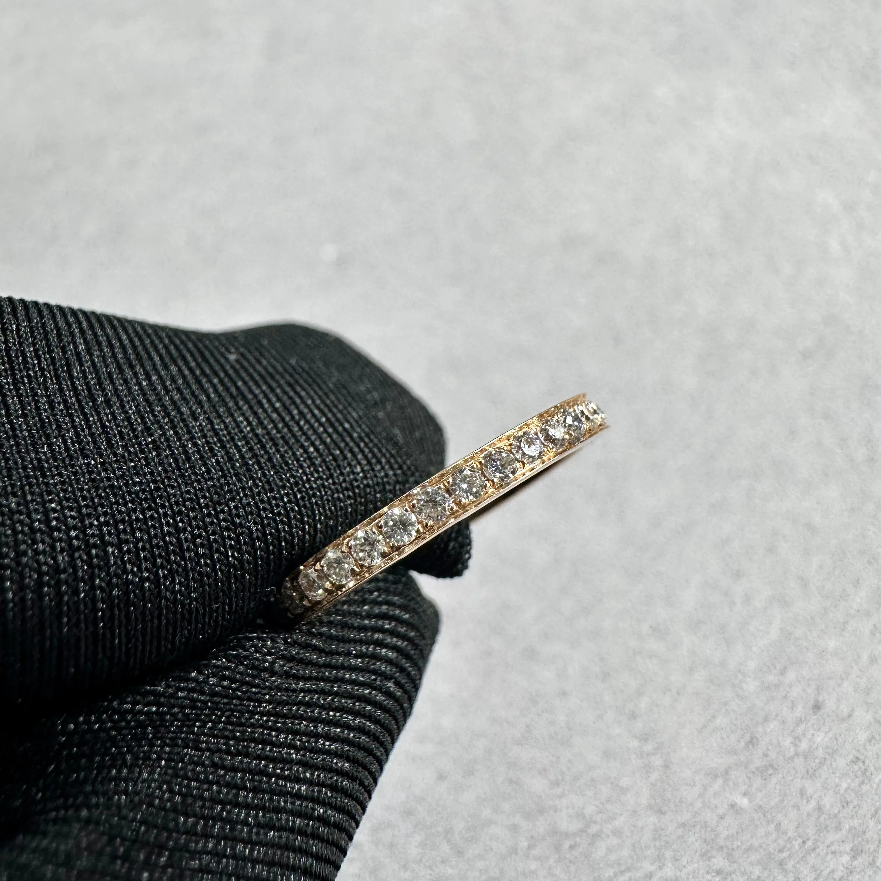 18kt Rose Gold Pave Diamond Eternity Band