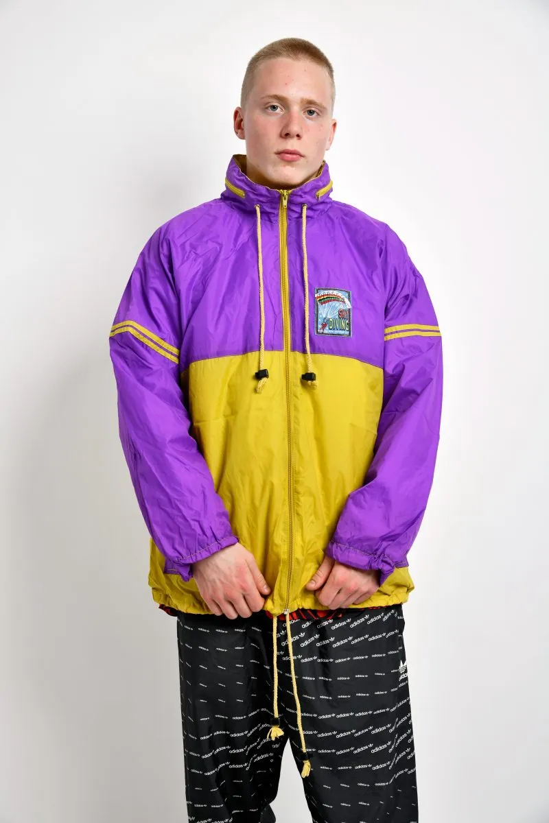 90s retro purple windbreaker