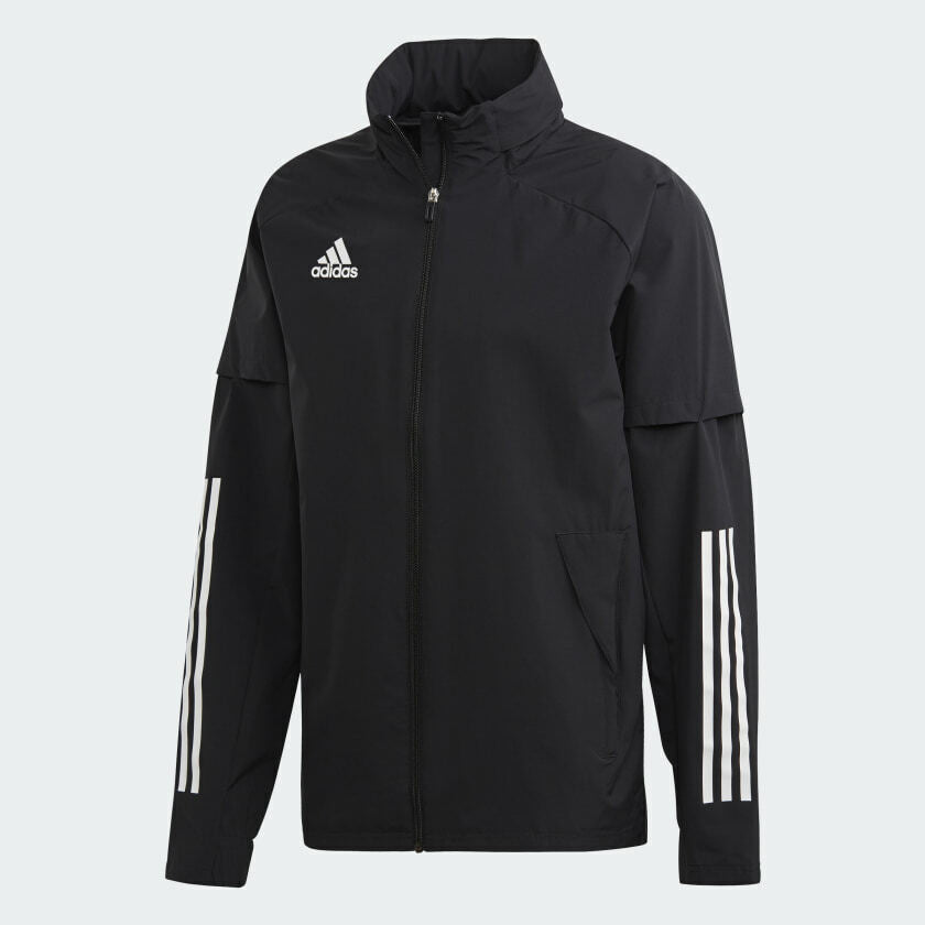 adidas Condivo 20 All Weather Jacket Waterproof Sports Football Mens Black Coat