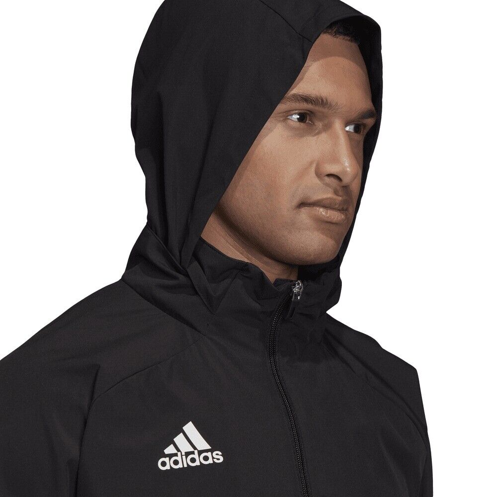 adidas Condivo 20 All Weather Jacket Waterproof Sports Football Mens Black Coat