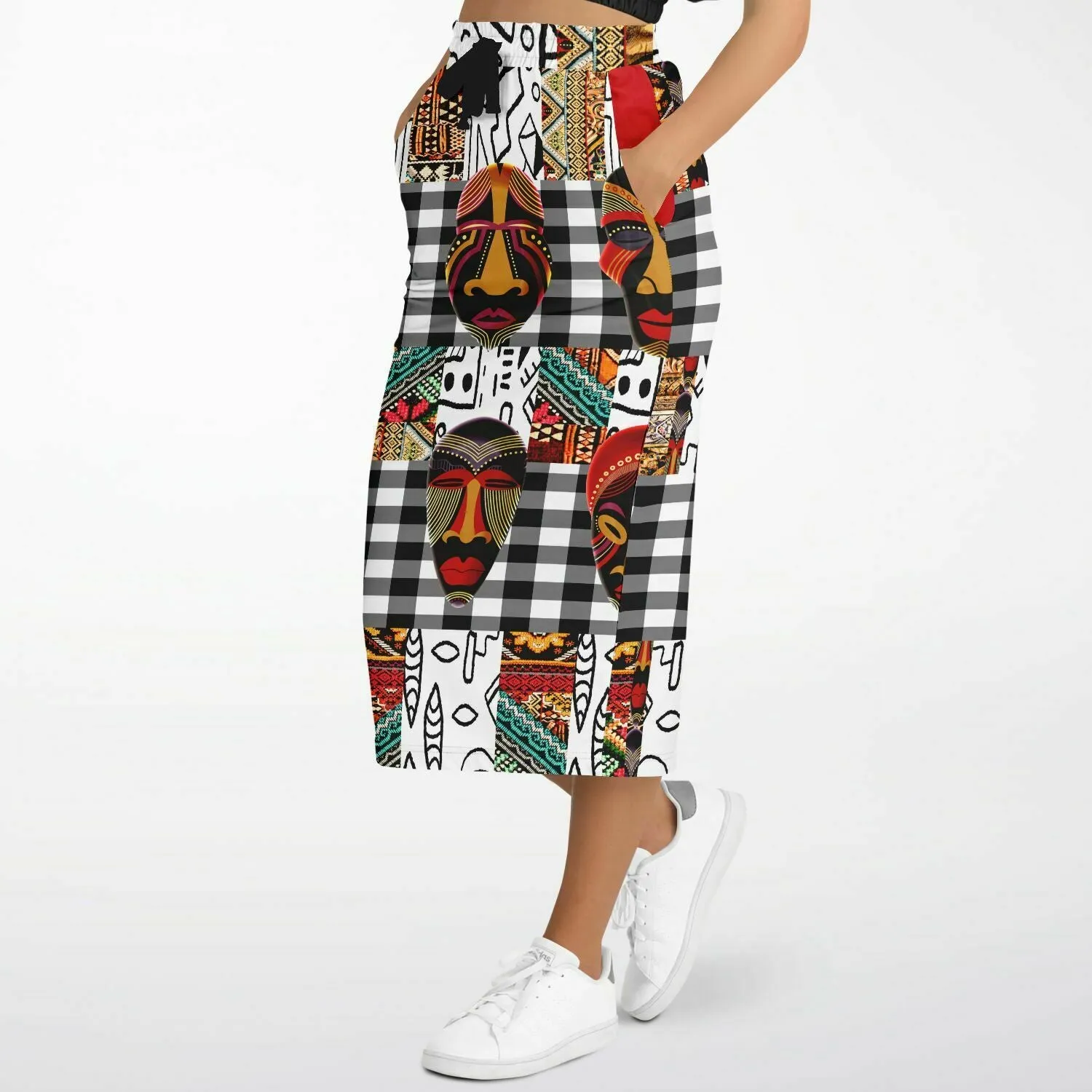 Africa Bombastic Eco-Poly Long Pocket Skirt