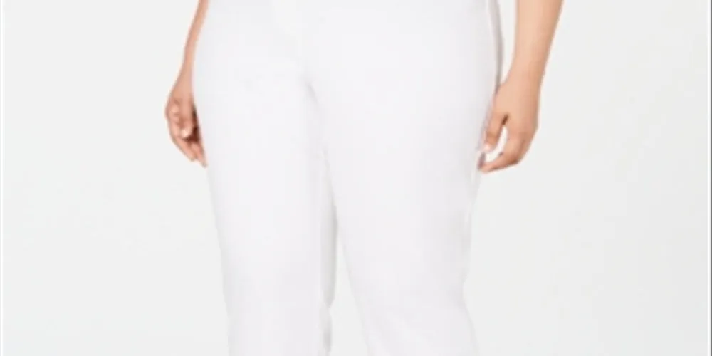 Alfani Women's Hollywood Waist Pants White Size 18W