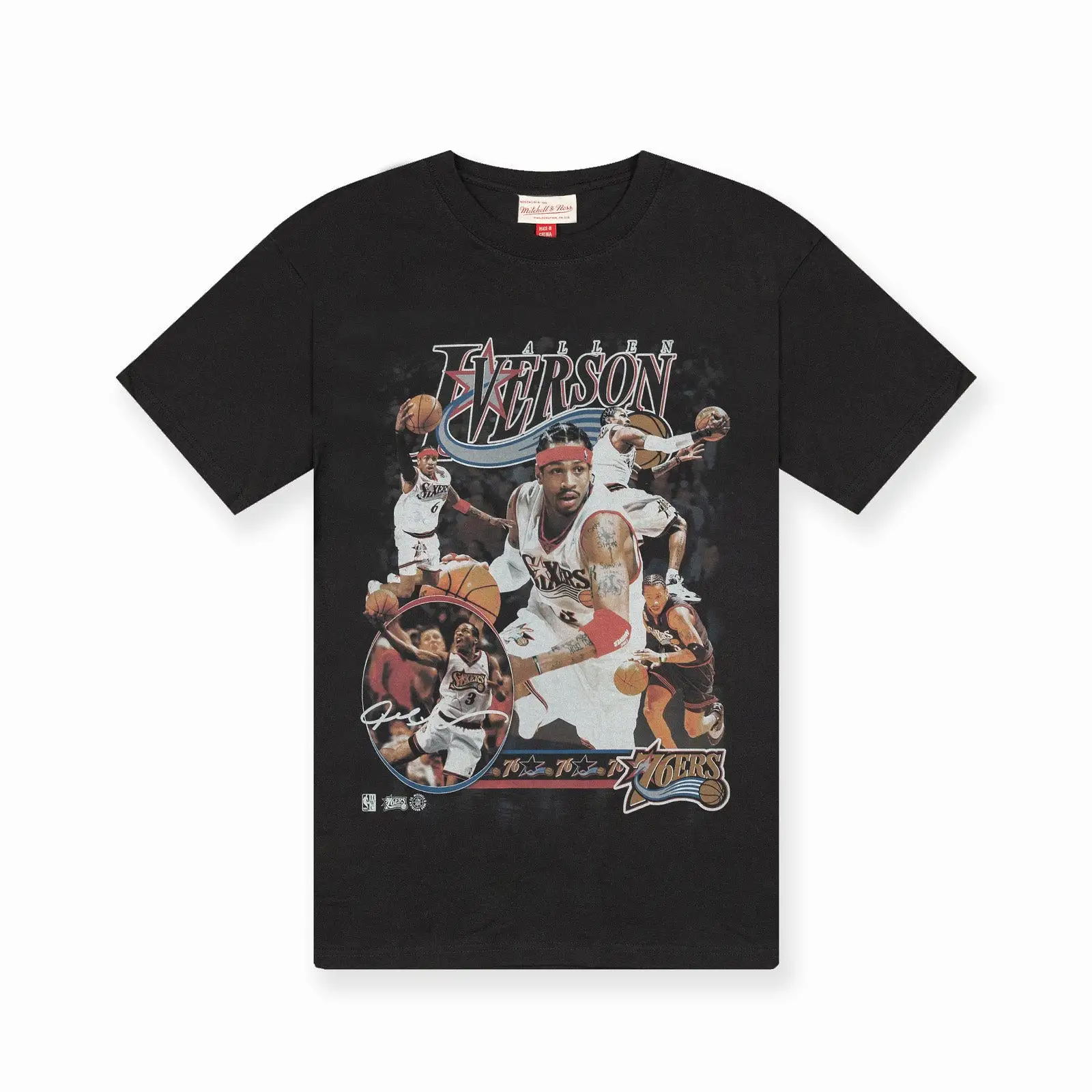 Allen Iverson Philadelphia 76ers Player Graphic T-Shirt - Black