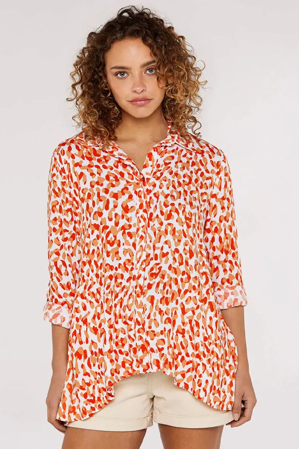 Apricot Cheetah High Low Shirt