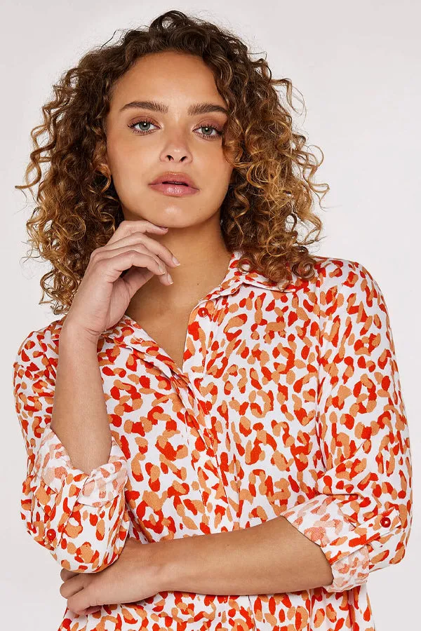 Apricot Cheetah High Low Shirt