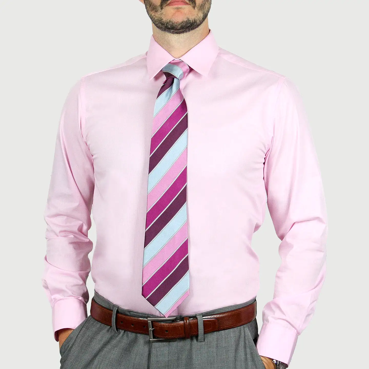 ARTURO Modern Fit Long Sleeve Pink Dress Shirt (4X to 6X)