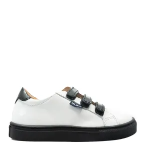 Atlanta Mocassin White and Black Patent Sneaker