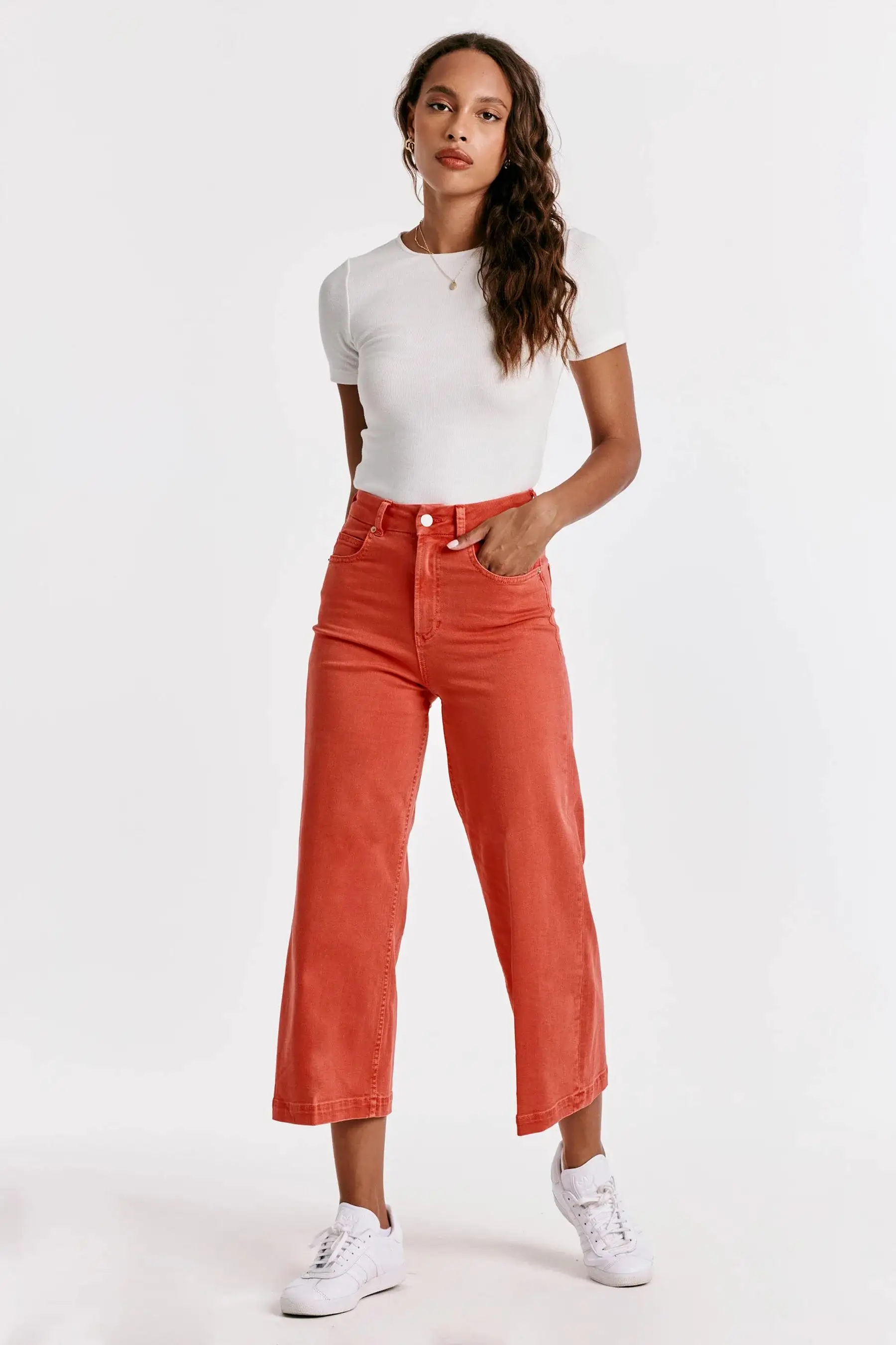 Audrey Super High Rise Cropped Wide Leg Jeans