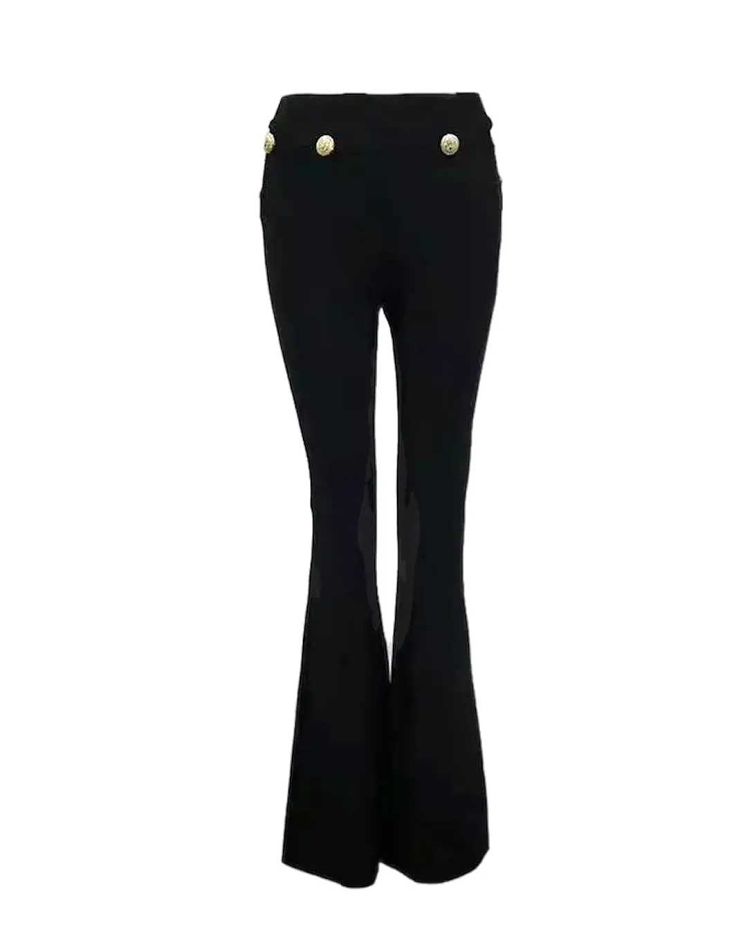 Bandage Gold Buttoned Flared Pants