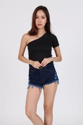 Basic Sleeve Toga Top In Black