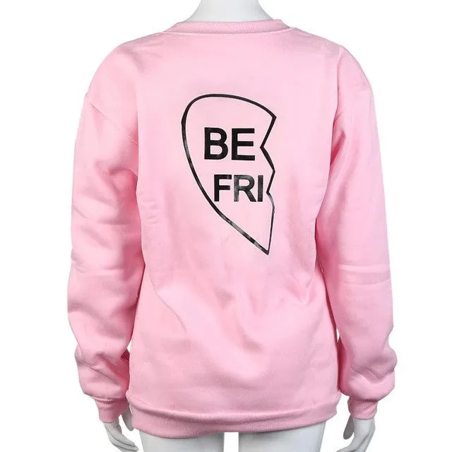 Best Friends Women Sweatshirt Printed Loose Women Hoodies Sweatshirts Long Sleeve Friendship Pullovers Ropa Deportiva Mujer#B12 