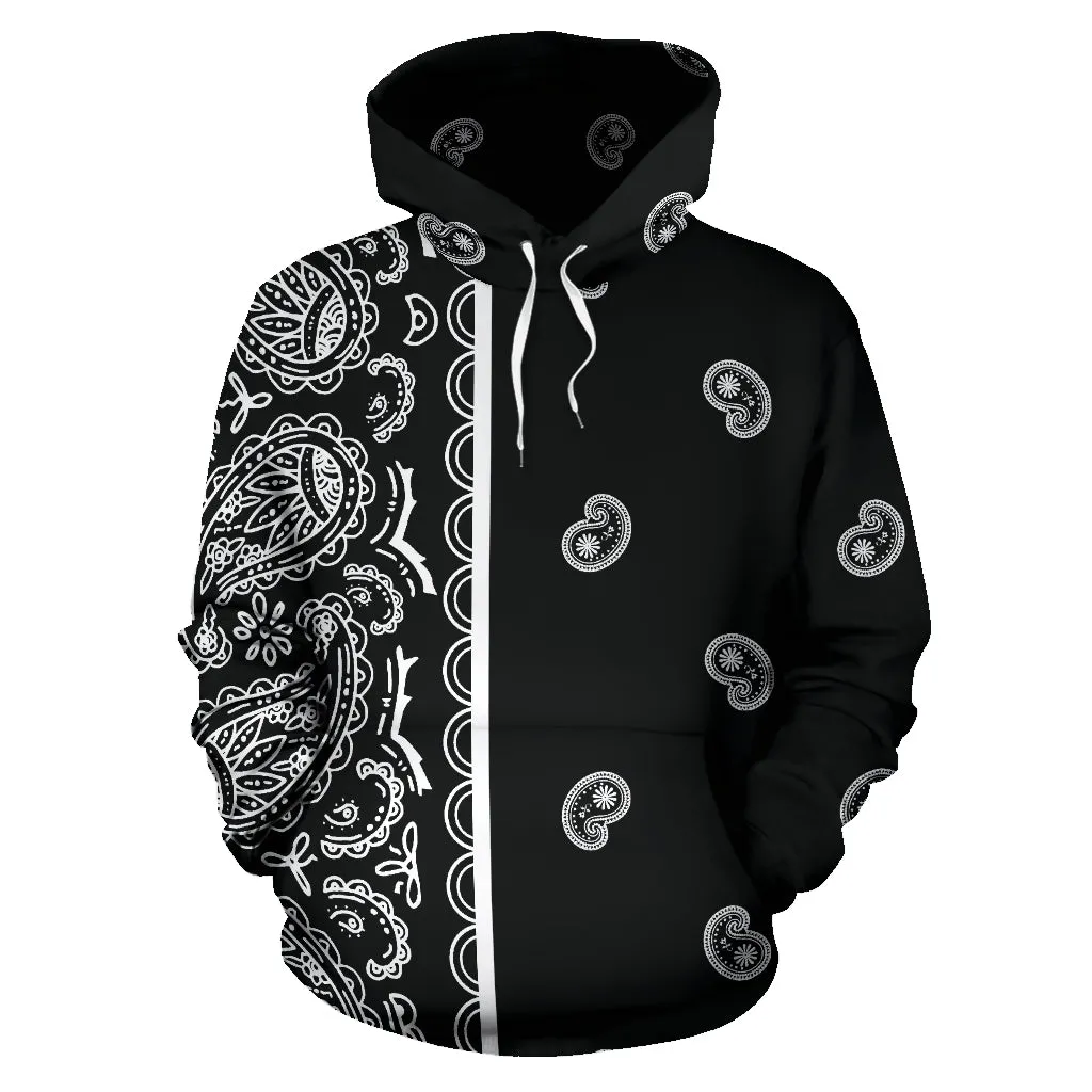 Black Bandana Pullover Hoodie