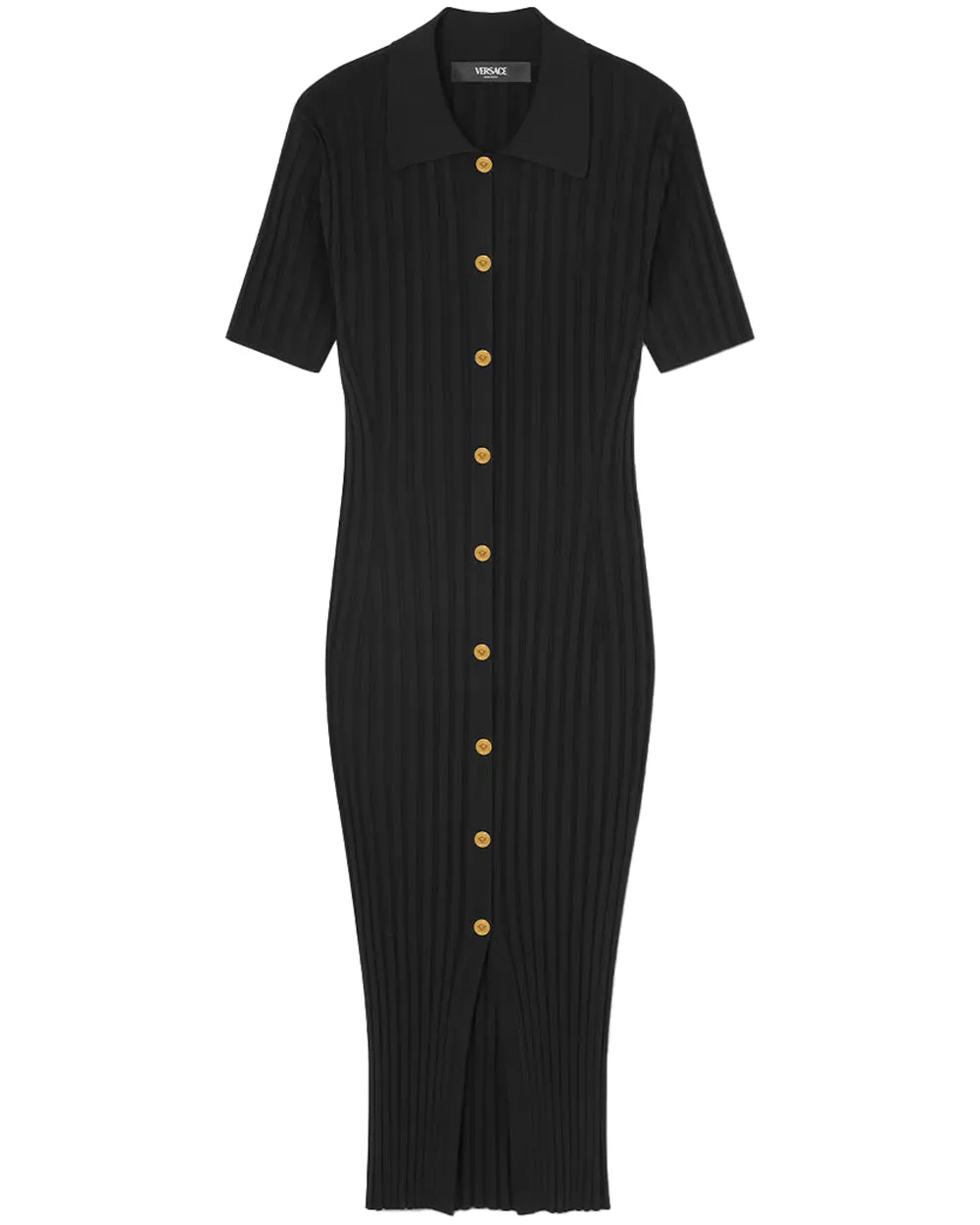 Black Ribbed Midi Dress