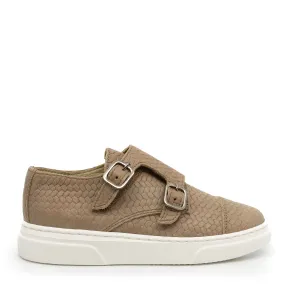 Blublonc Taupe Textured Dress Sneaker