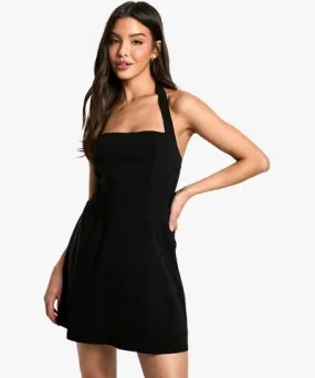 boohoo Womens Bengaline Square Neck Skater Midaxi Dress