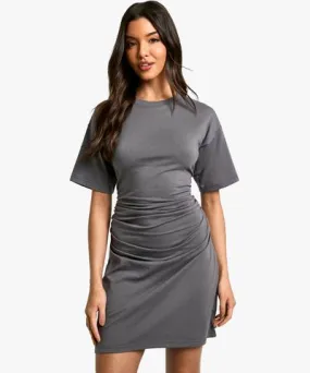 boohoo Womens Ruched Side T-Shirt Mini Dress