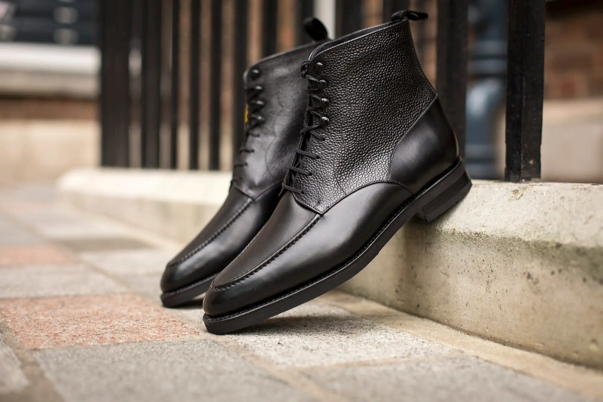 Bremerton - MTO - Black Calf / Black Scotch Grain - TMG Last - Double City Rubber Sole