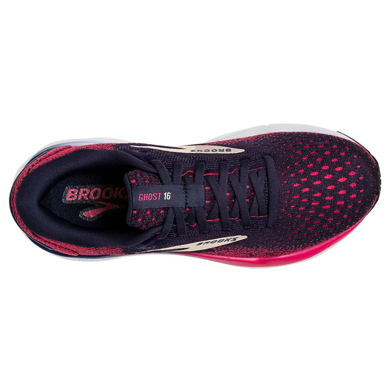 Brooks GHOST 16 Road Running Shoes Peacoat Raspberry Apricot