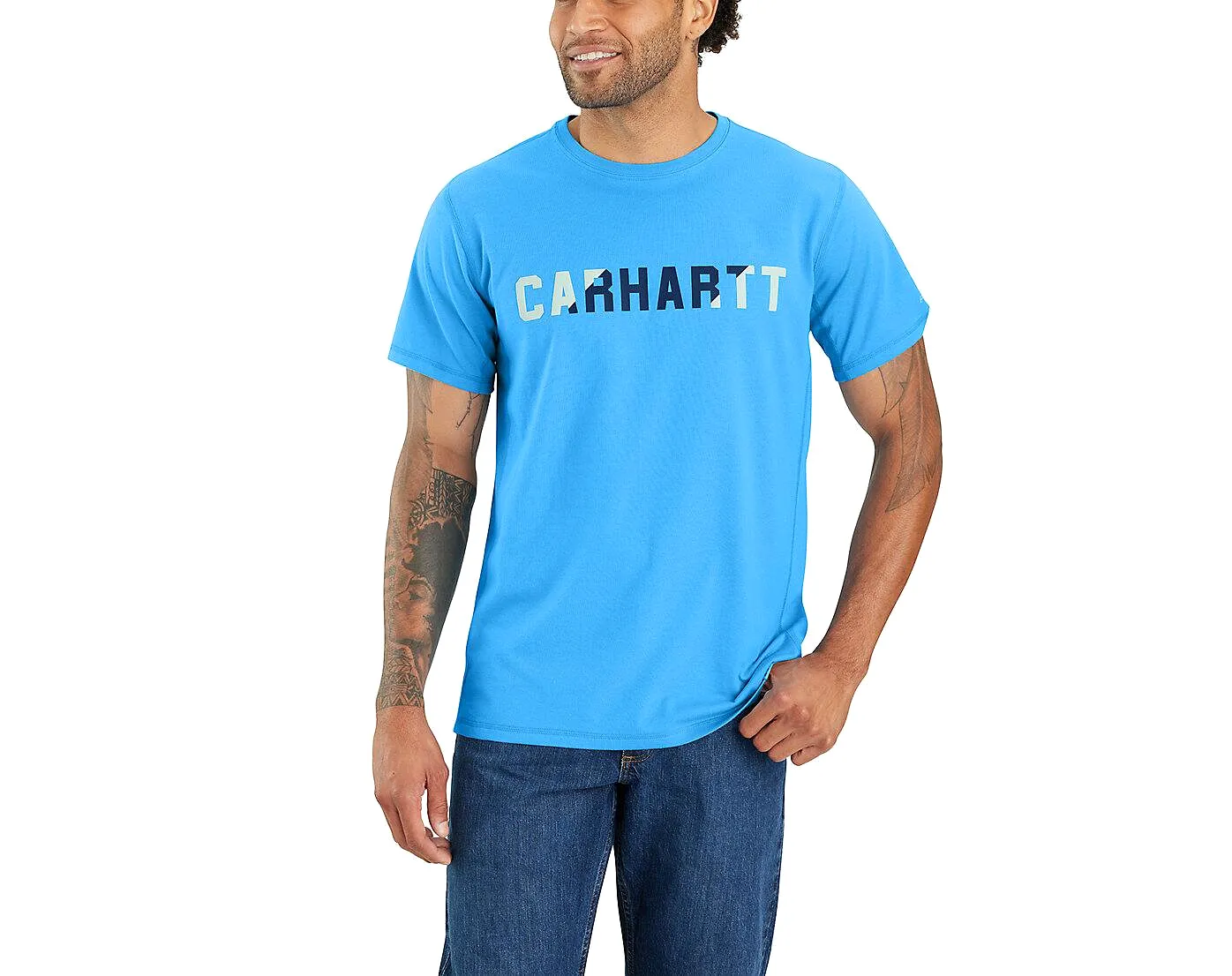 Carhartt Force Short Sleeve Block Logo Graphic T-Shirt