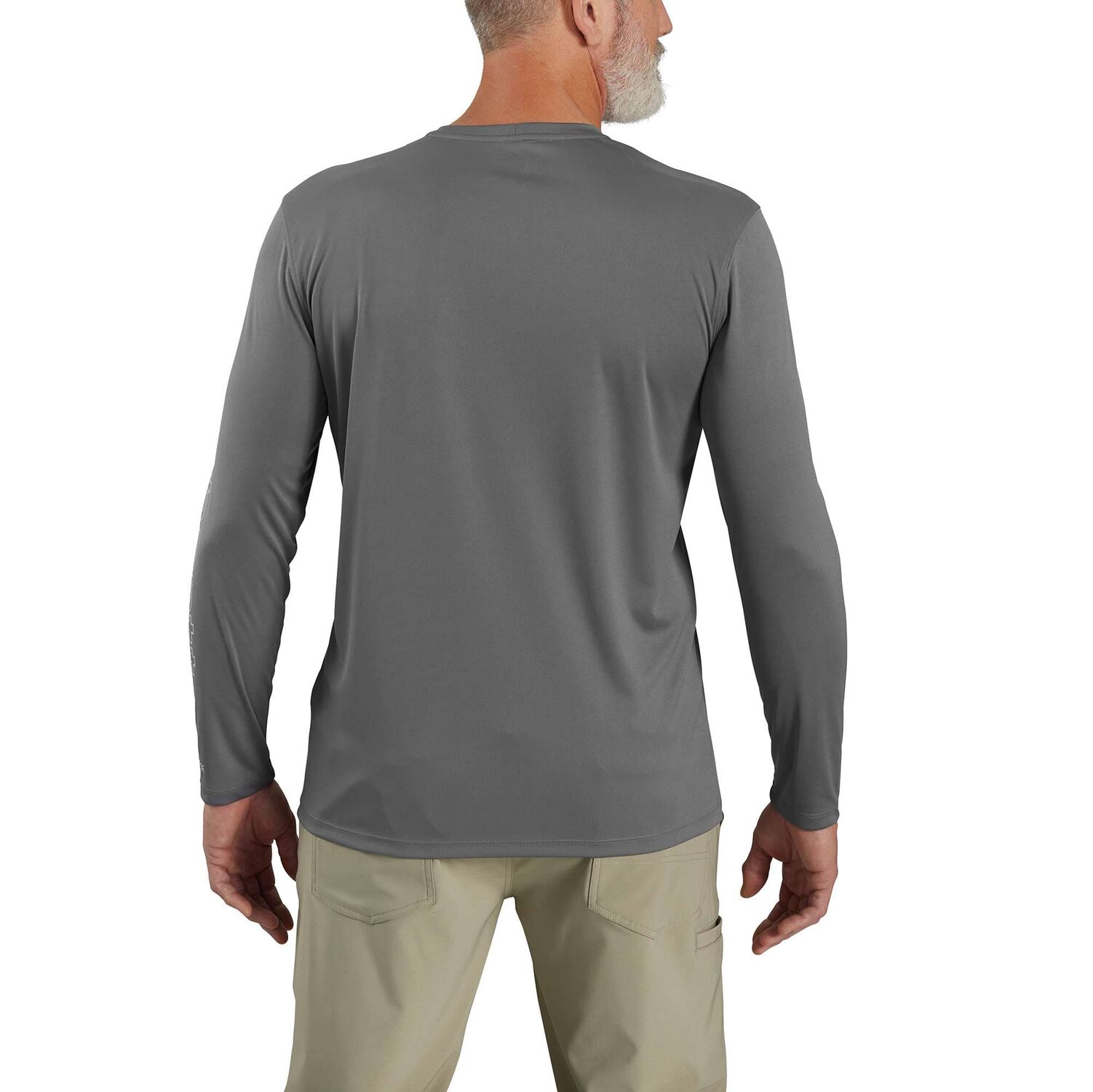 Carhartt Men's Force Sun Defender™ Lightweight Long-Sleeve Logo Graphic T-Shirt in Steel