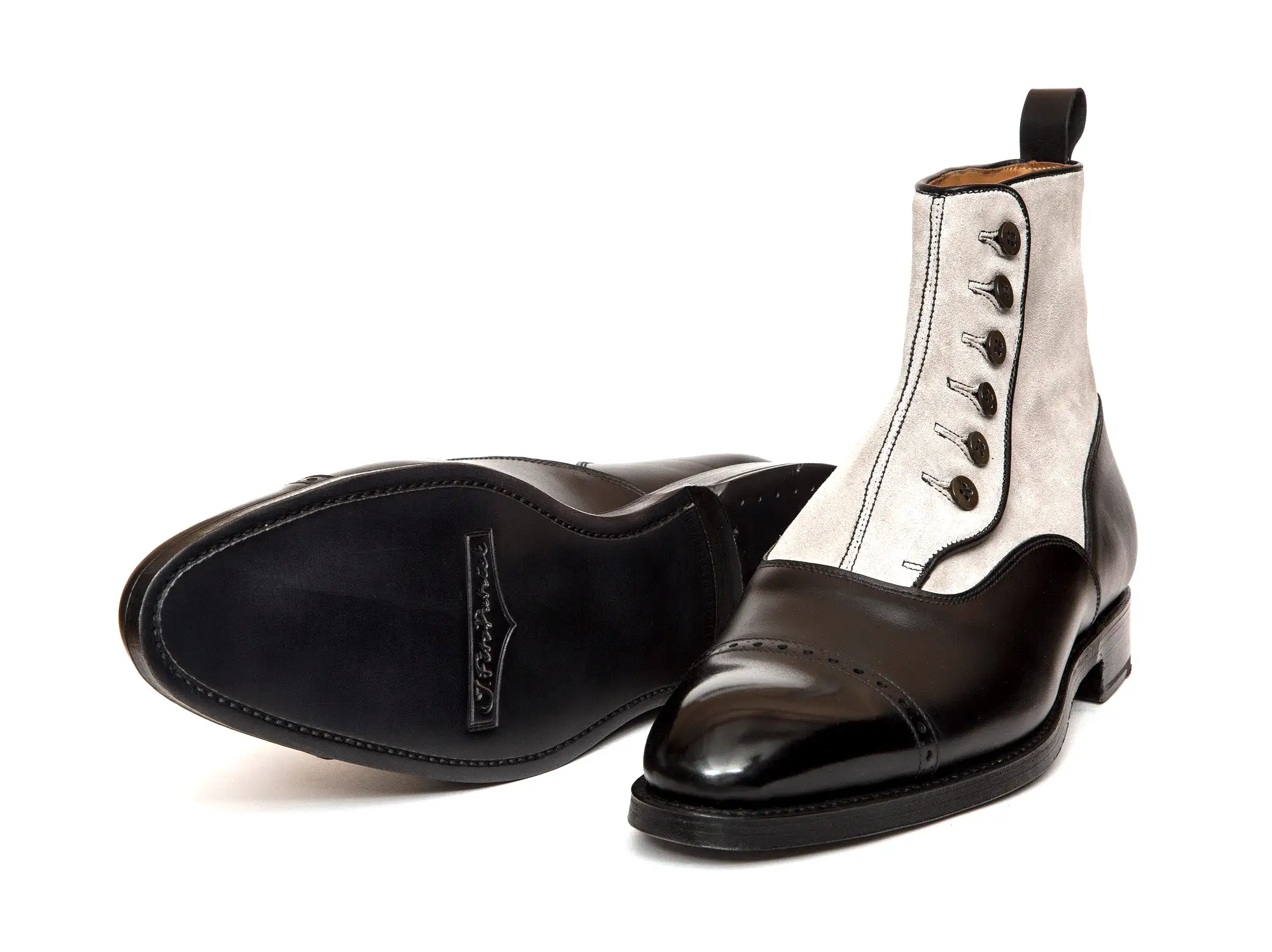 Carkeek - MTO - Black Calf / Pearl Suede - NGT Last - Double Leather Sole