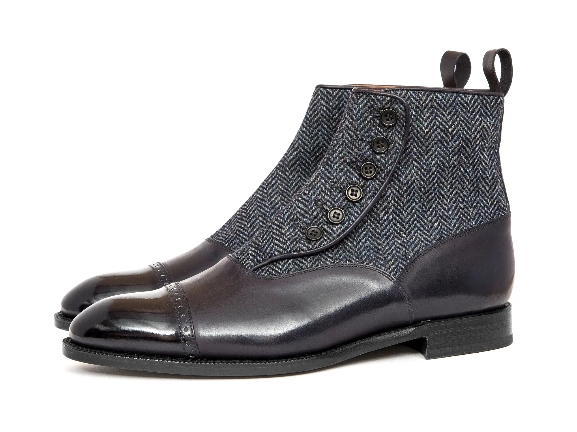 Carkeek - MTO - Midnight Calf / Blue Tweed - NGT Last - Single Leather Sole