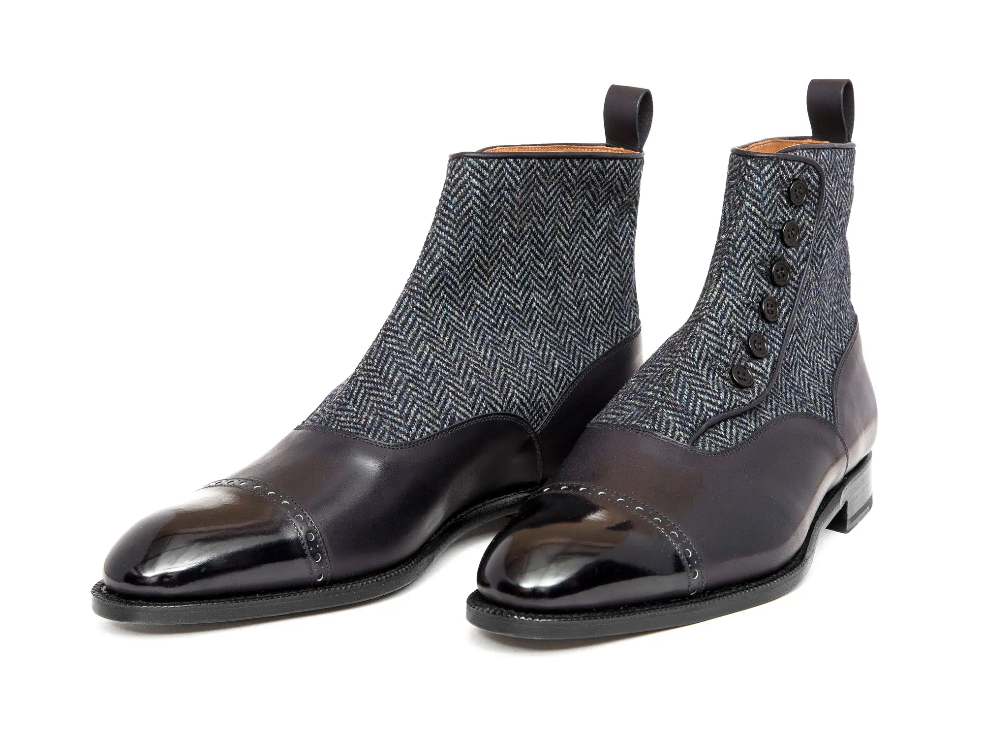 Carkeek - MTO - Midnight Calf / Blue Tweed - NGT Last - Single Leather Sole