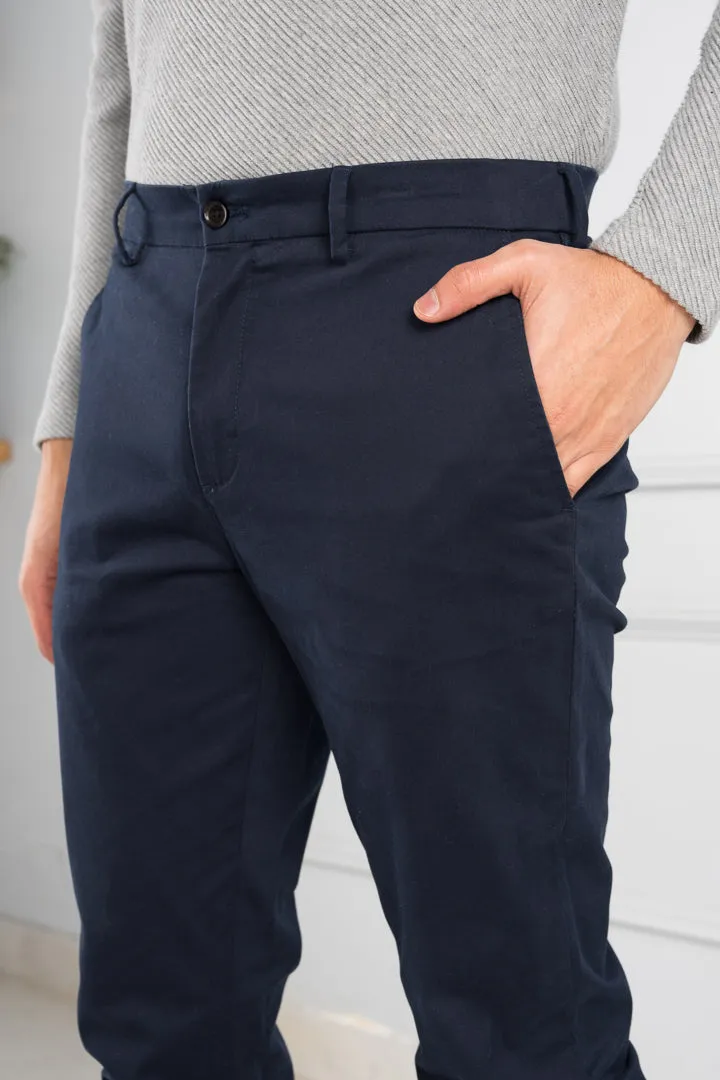 Classic Navy Stretch Chinos