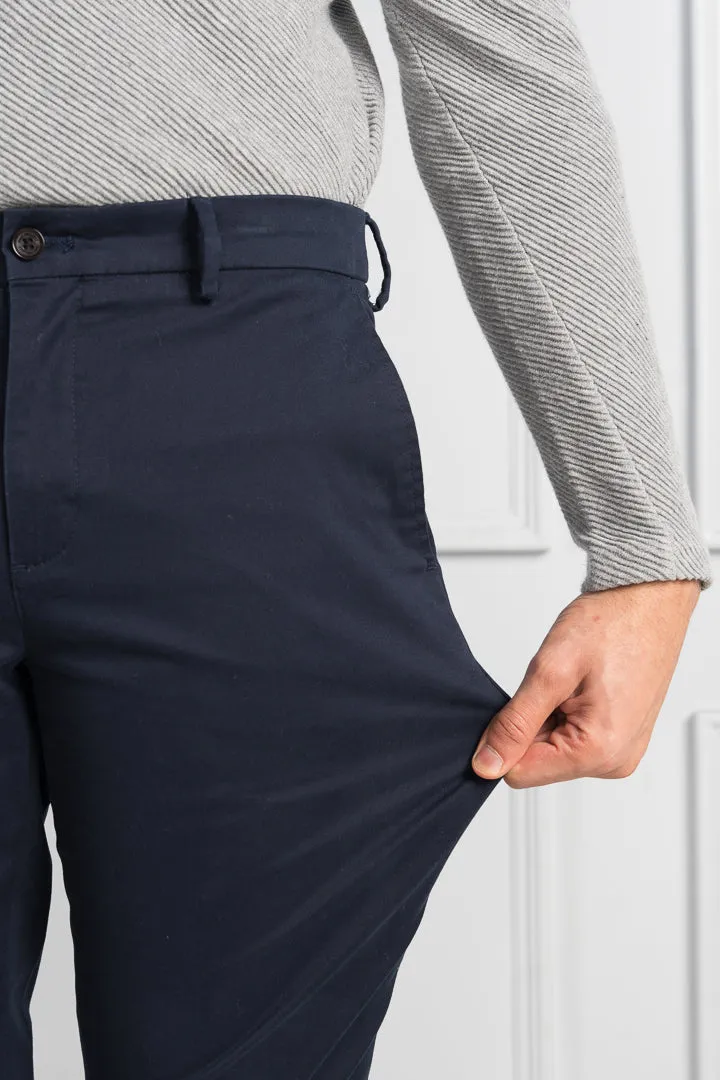 Classic Navy Stretch Chinos