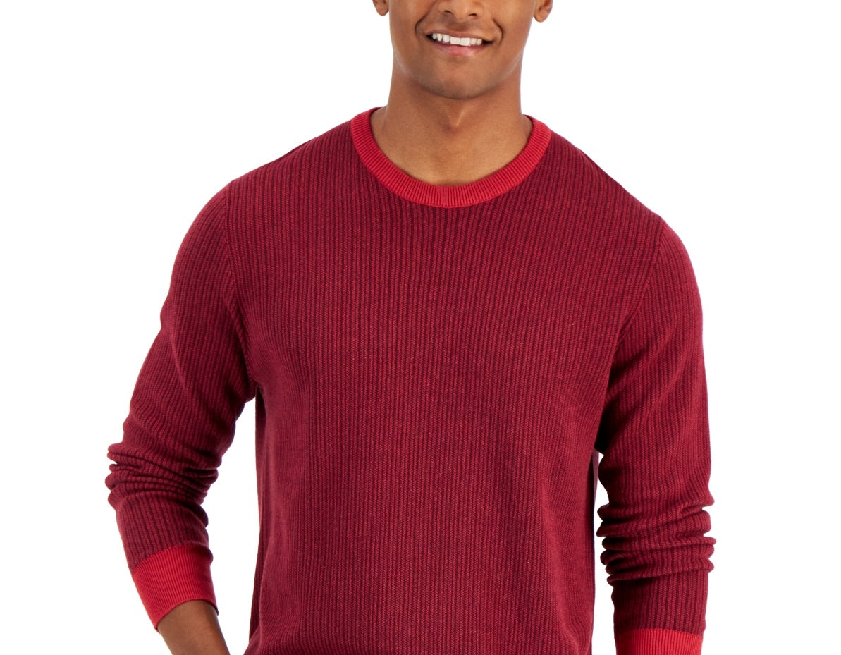 Club Room Men's Knit Crew Neck Pullover Sweater Red Size Large