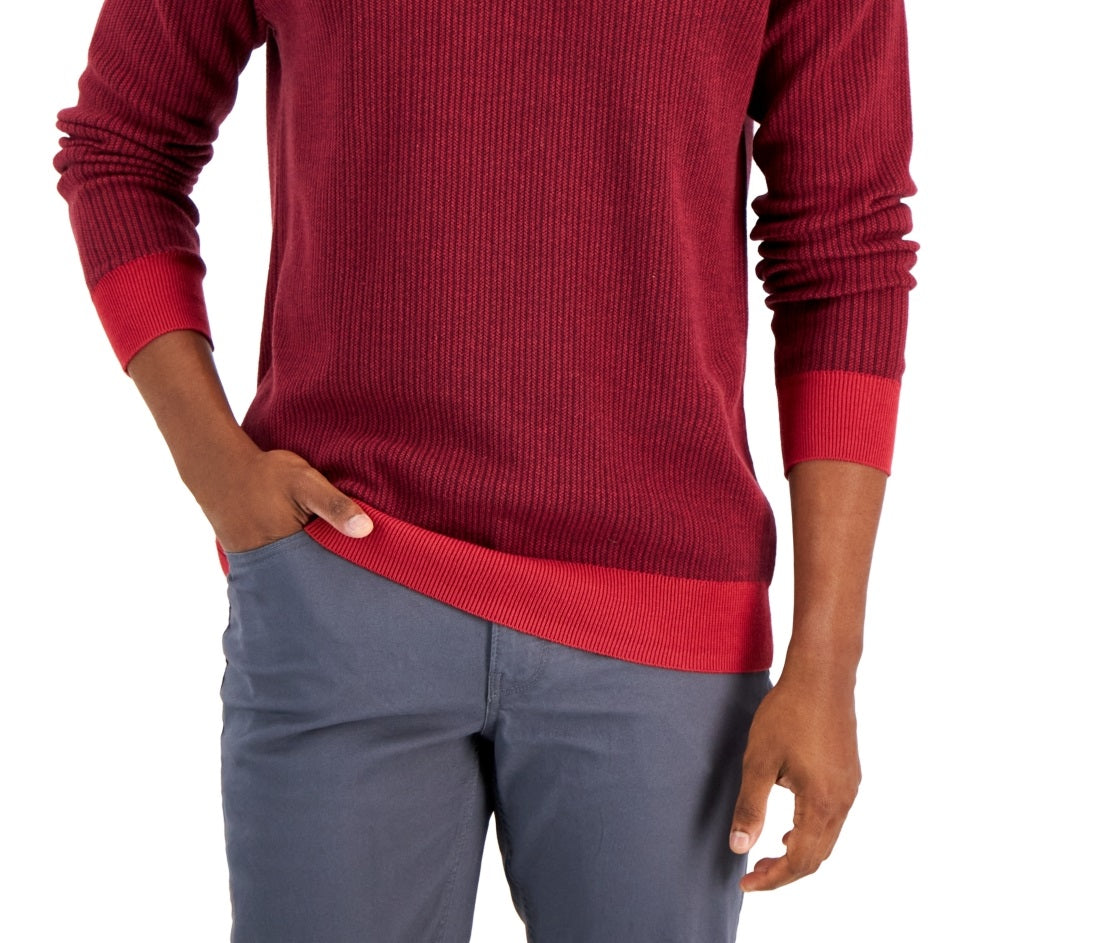 Club Room Men's Knit Crew Neck Pullover Sweater Red Size Large