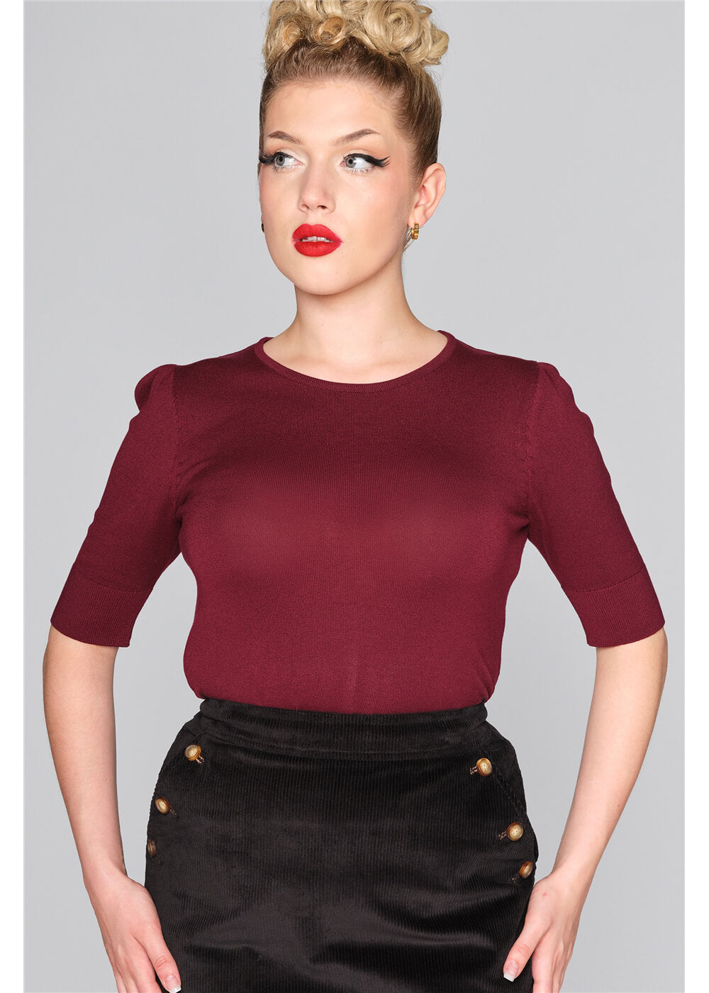 Collectif Chrissie 40's Jumper Wine