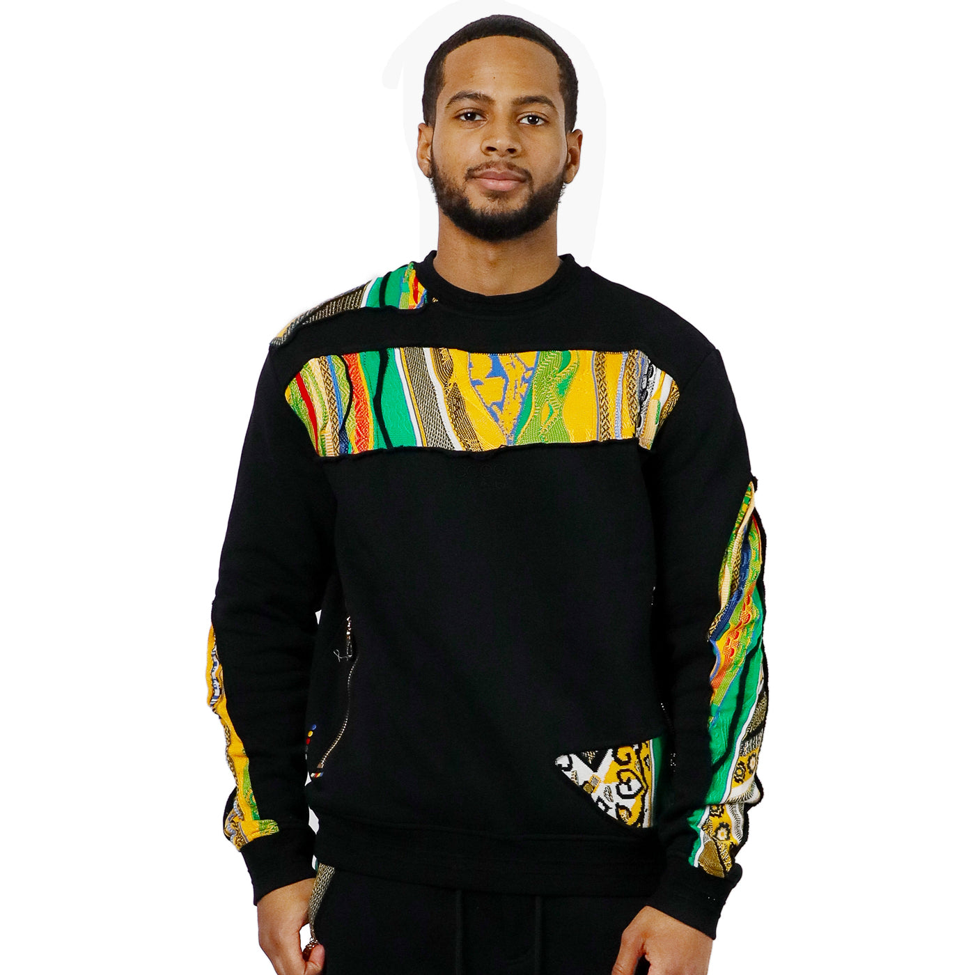 COOGI Sweater Pieced Fleece Crew - Black