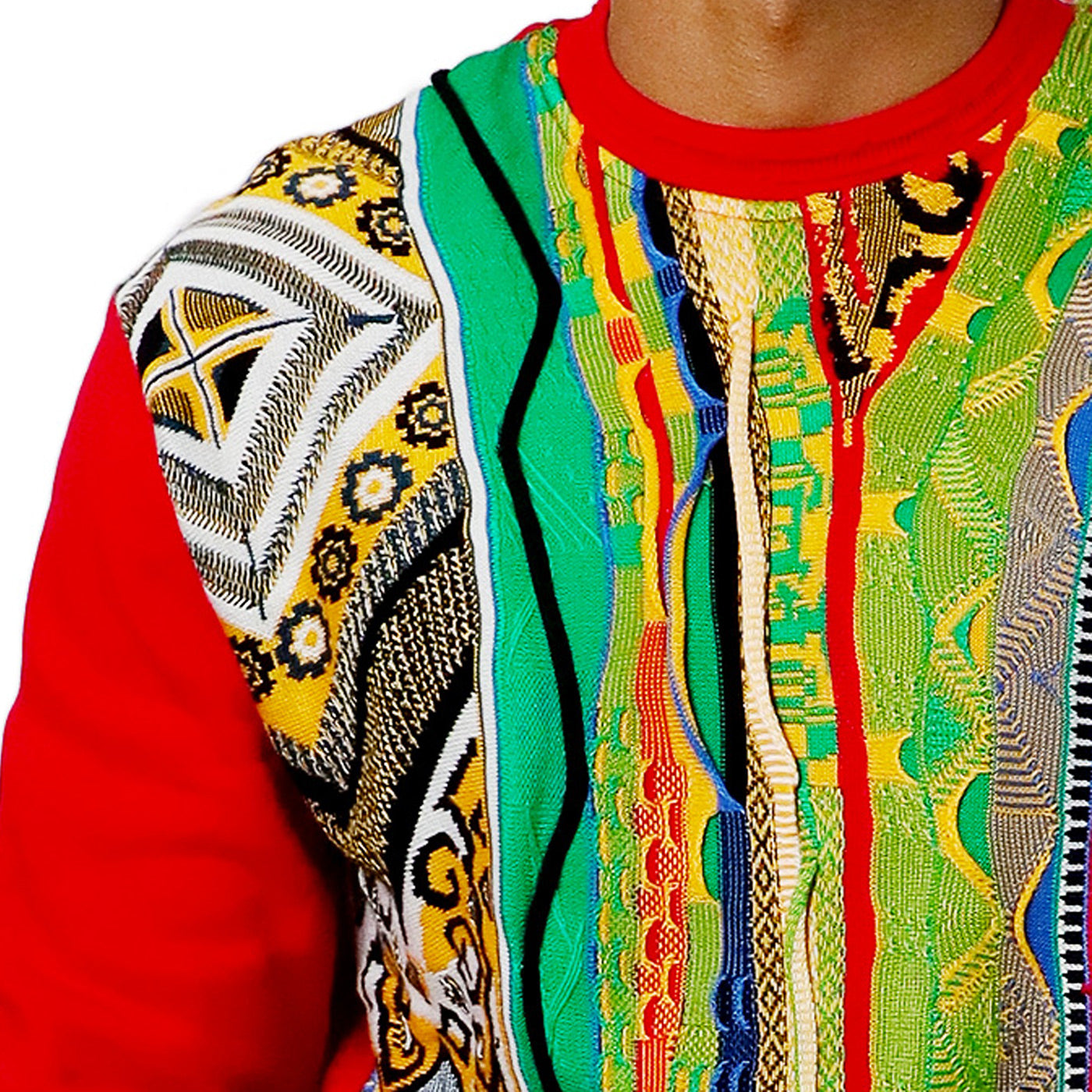 COOGI Sweater Pieced Fleece Crew - Red