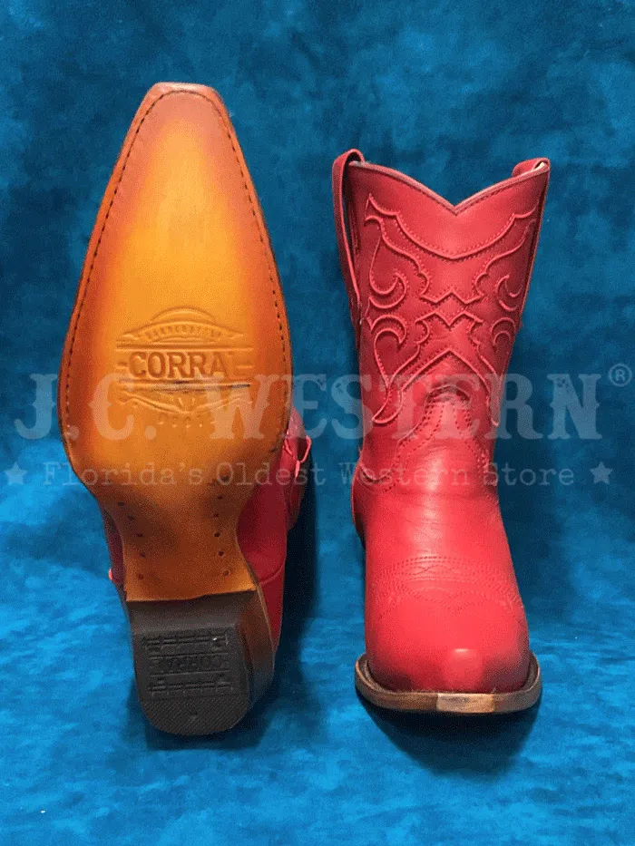 Corral Z5112 Ladies Embroidery Ankle Western Boot Red