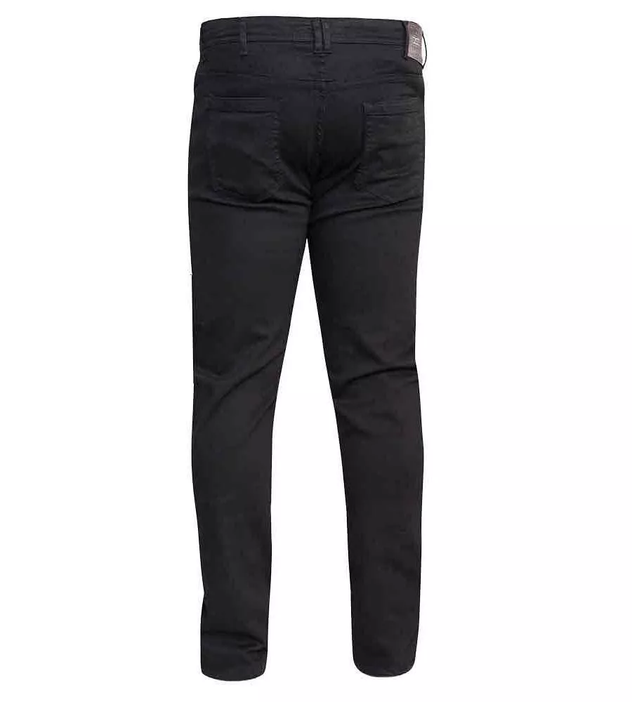 D555 Mens Slim Fit Stretch Jeans In Black (CLAUDE-Mens)