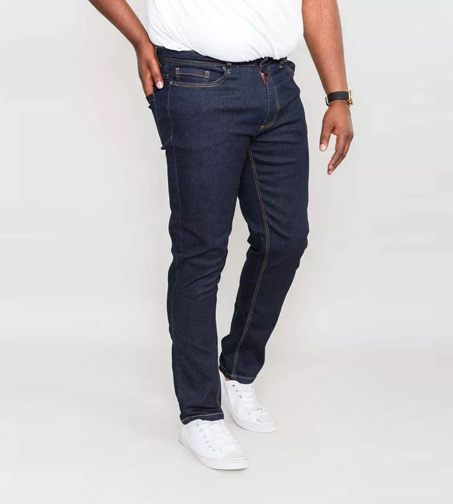 D555 Tall Mens Tapered Fit Stretch Jeans In Indigo Kingsize (CEDRIC-T)