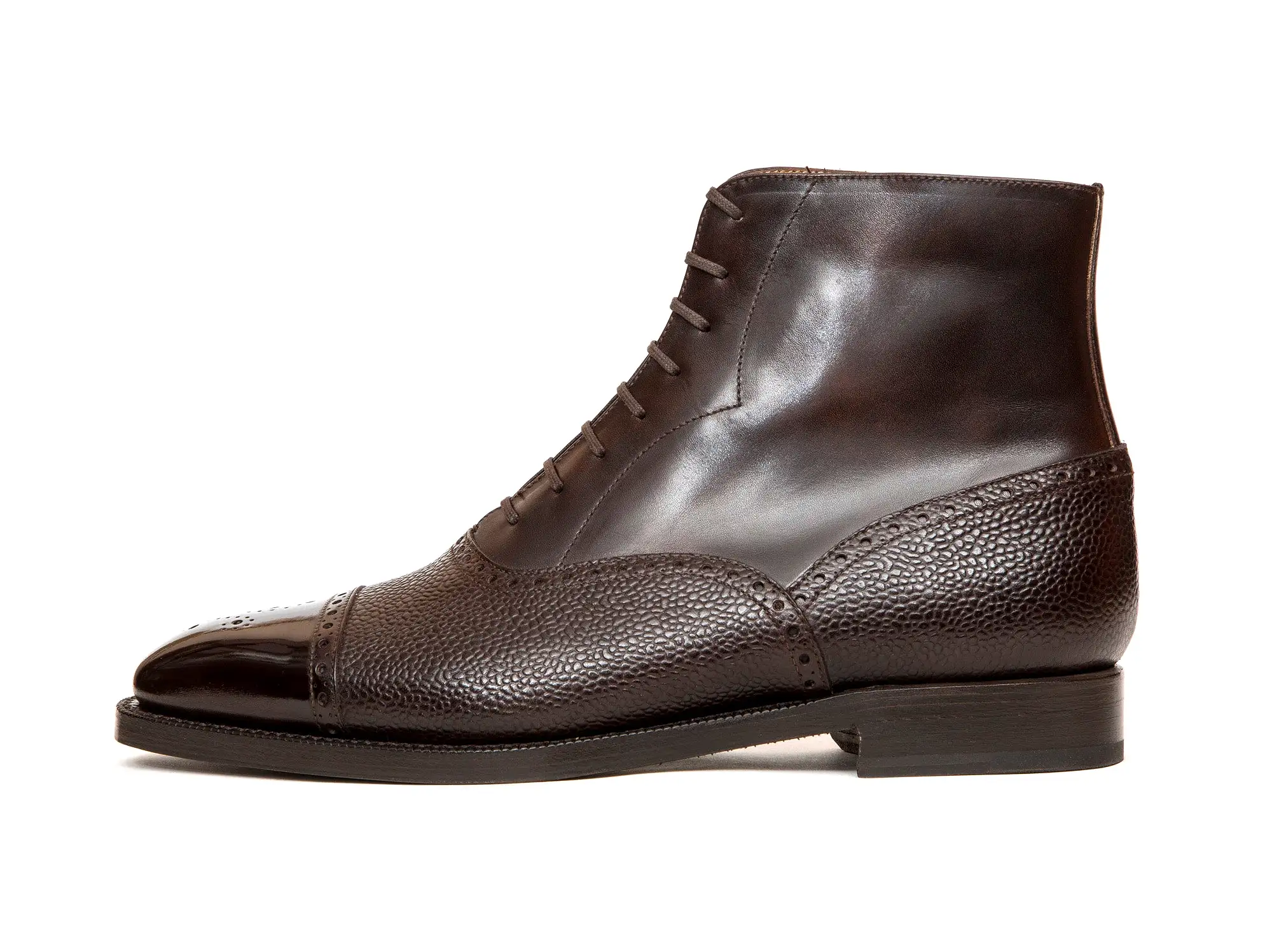 David - MTO - Dark Brown Museum Calf / Dark Brown Scotch Grain Calf - LPB Last - Double Leather Sole