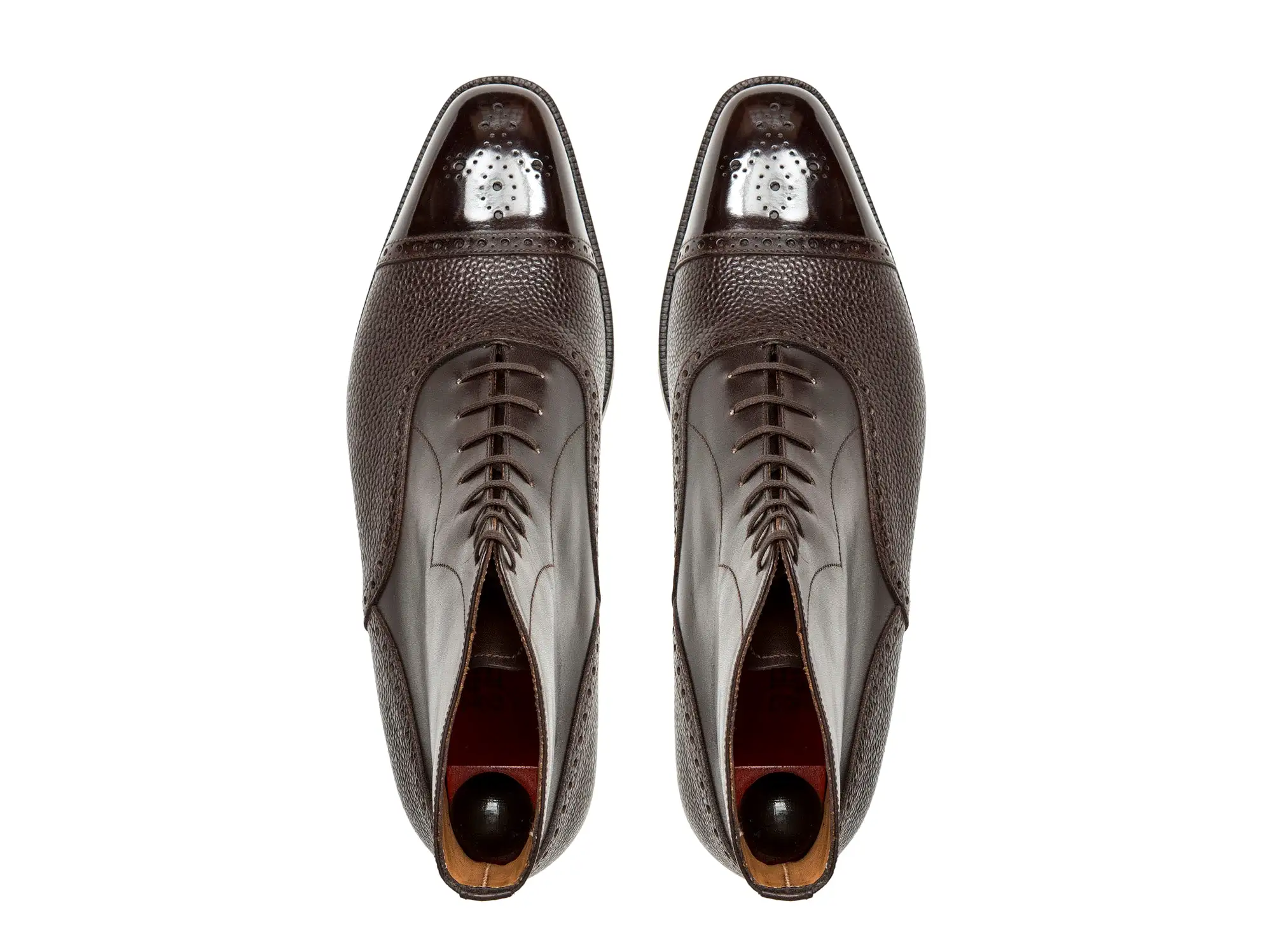 David - MTO - Dark Brown Museum Calf / Dark Brown Scotch Grain Calf - LPB Last - Double Leather Sole