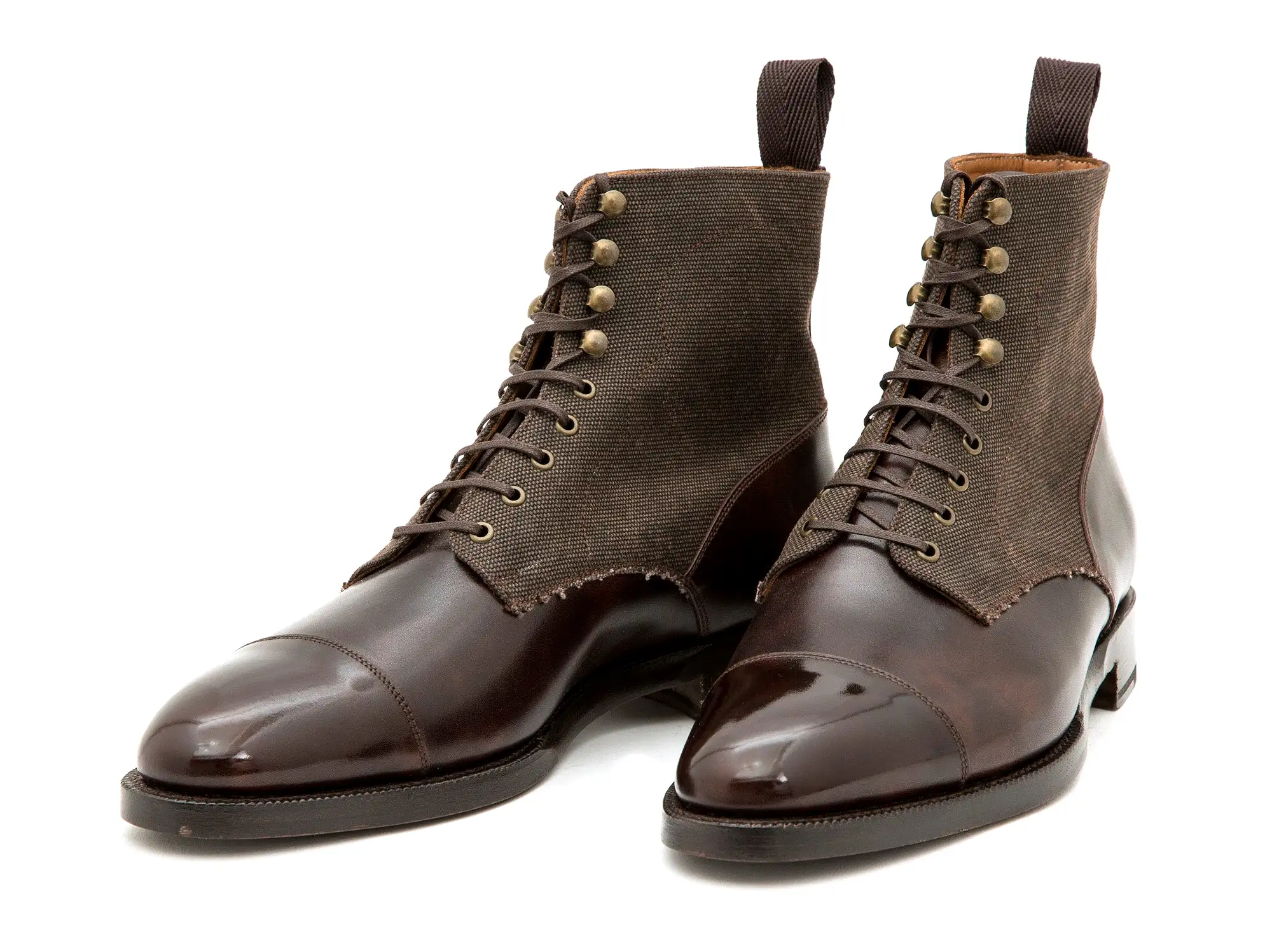 Delridge - MTO - Dark Brown Museum Calf / Military Canvas - TMG Last - Double Leather Sole