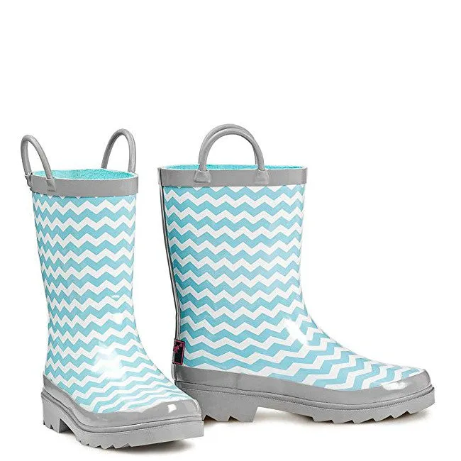 Double Barrel Kid's Rain Boots - Mint/Cream 58160