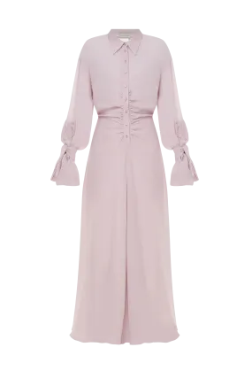 Dress with a Drape in Taffy Pink