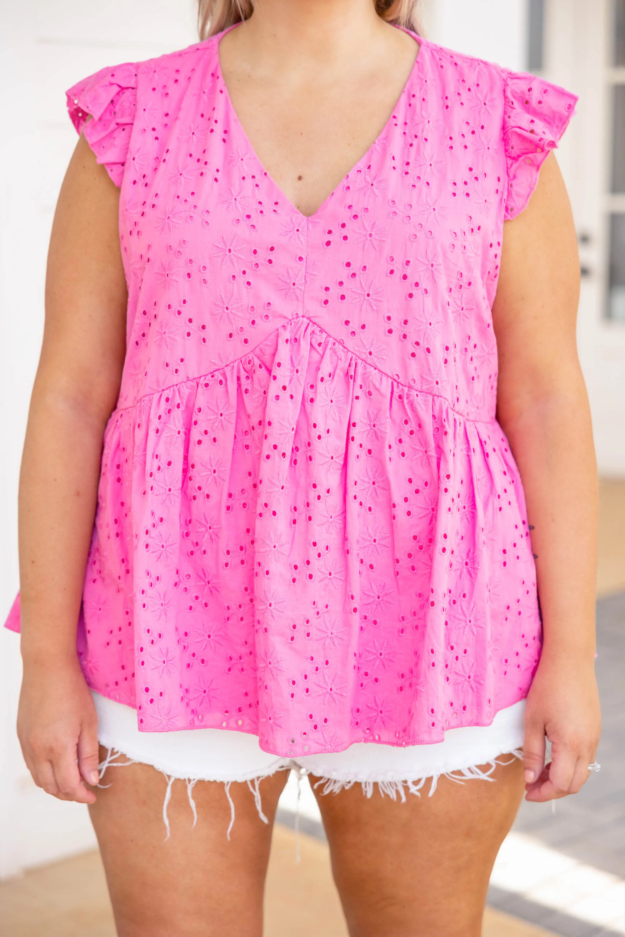 Dunes And Daydreams Top, Hot Pink