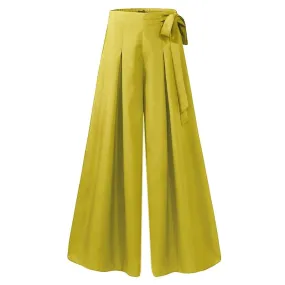 Elegant Wide Leg Pants Women Casual High Waist Pleated