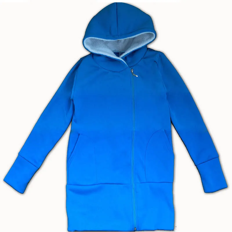 Female Autumn Winter Zip-up Thickening Long Sleeve Plus Size Hoody Coat With Zipper 70095 SM6