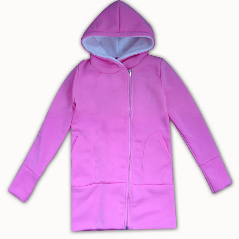 Female Autumn Winter Zip-up Thickening Long Sleeve Plus Size Hoody Coat With Zipper 70095 SM6