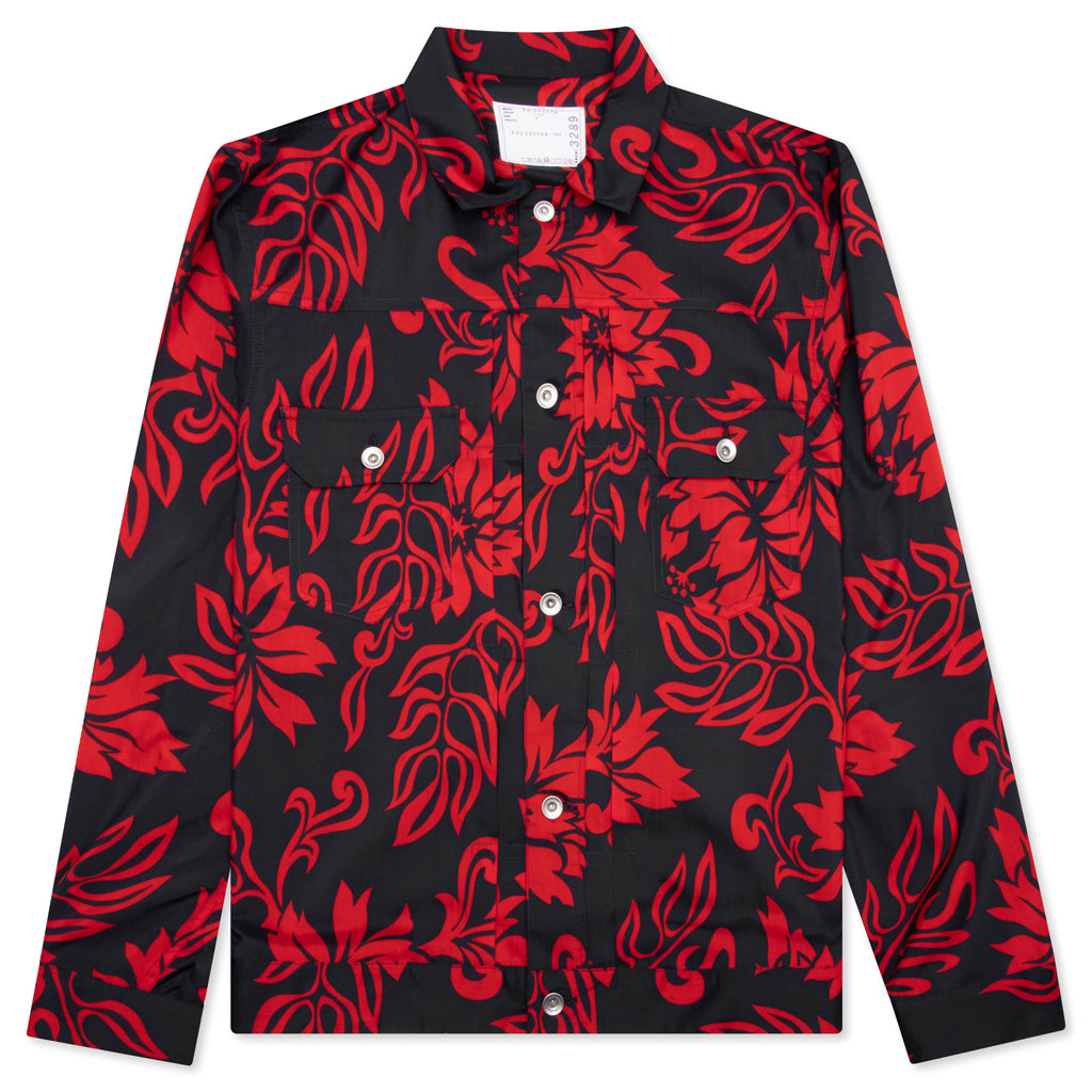 Floral Print Blouson - Red