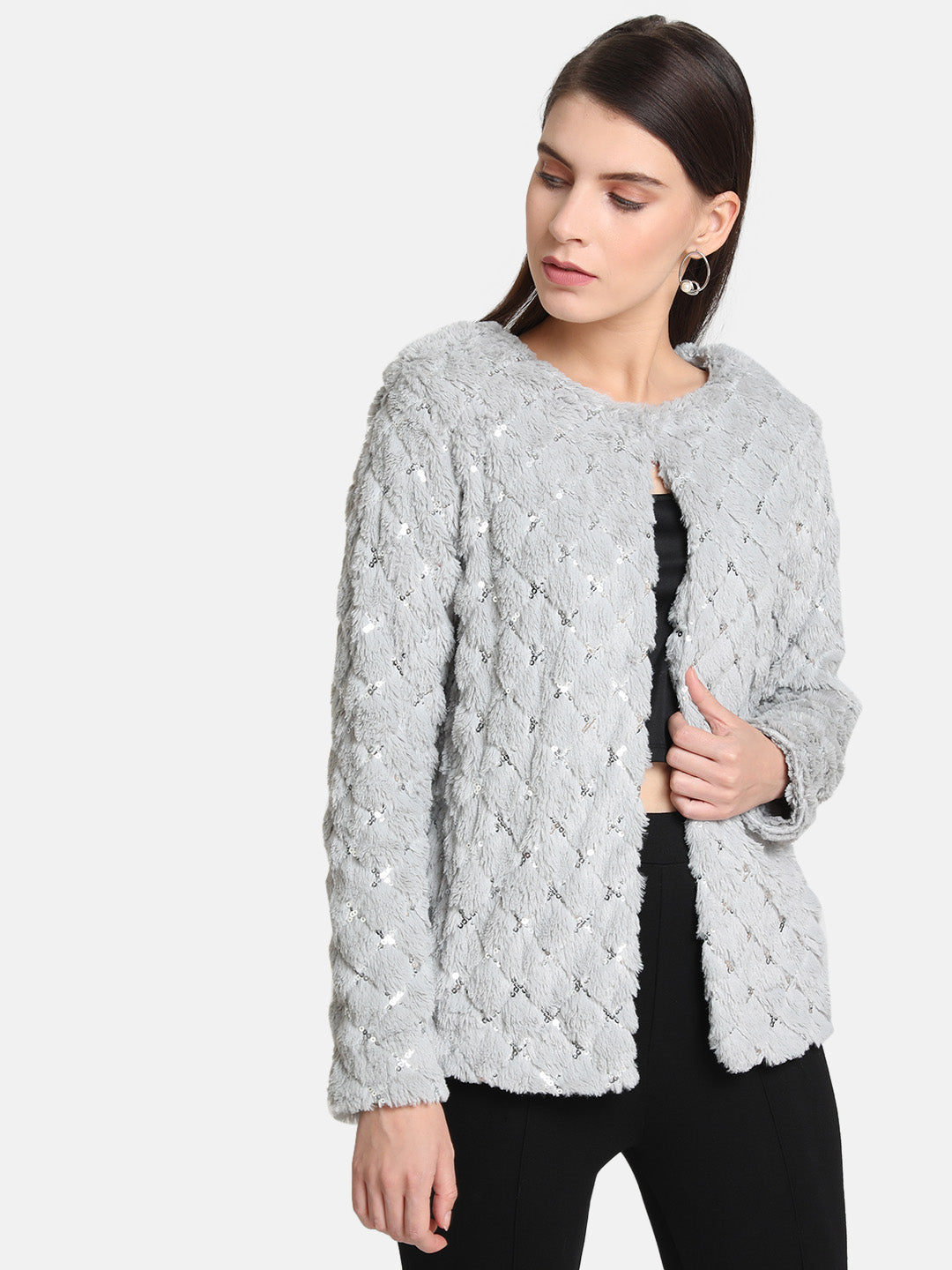 Fur Sequin Jacket