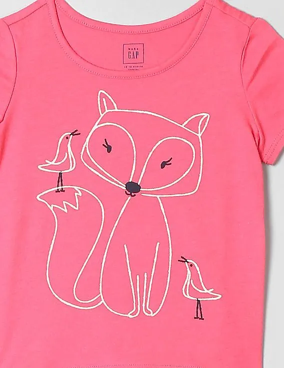 GAP Baby Pink Short Sleeve Graphic Tee